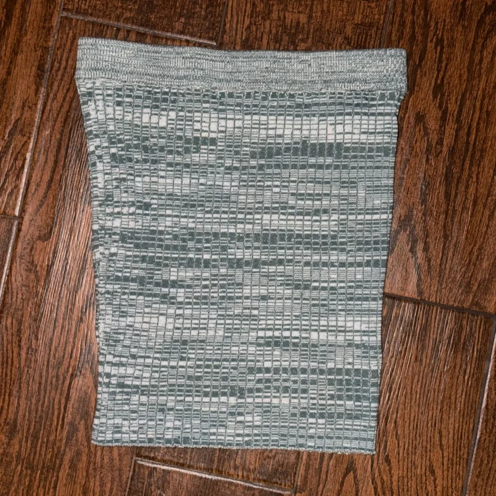 Forever 21 Green Space Dye Ribbed Knit Mini Skirt Size Medium Bodycon Skirt